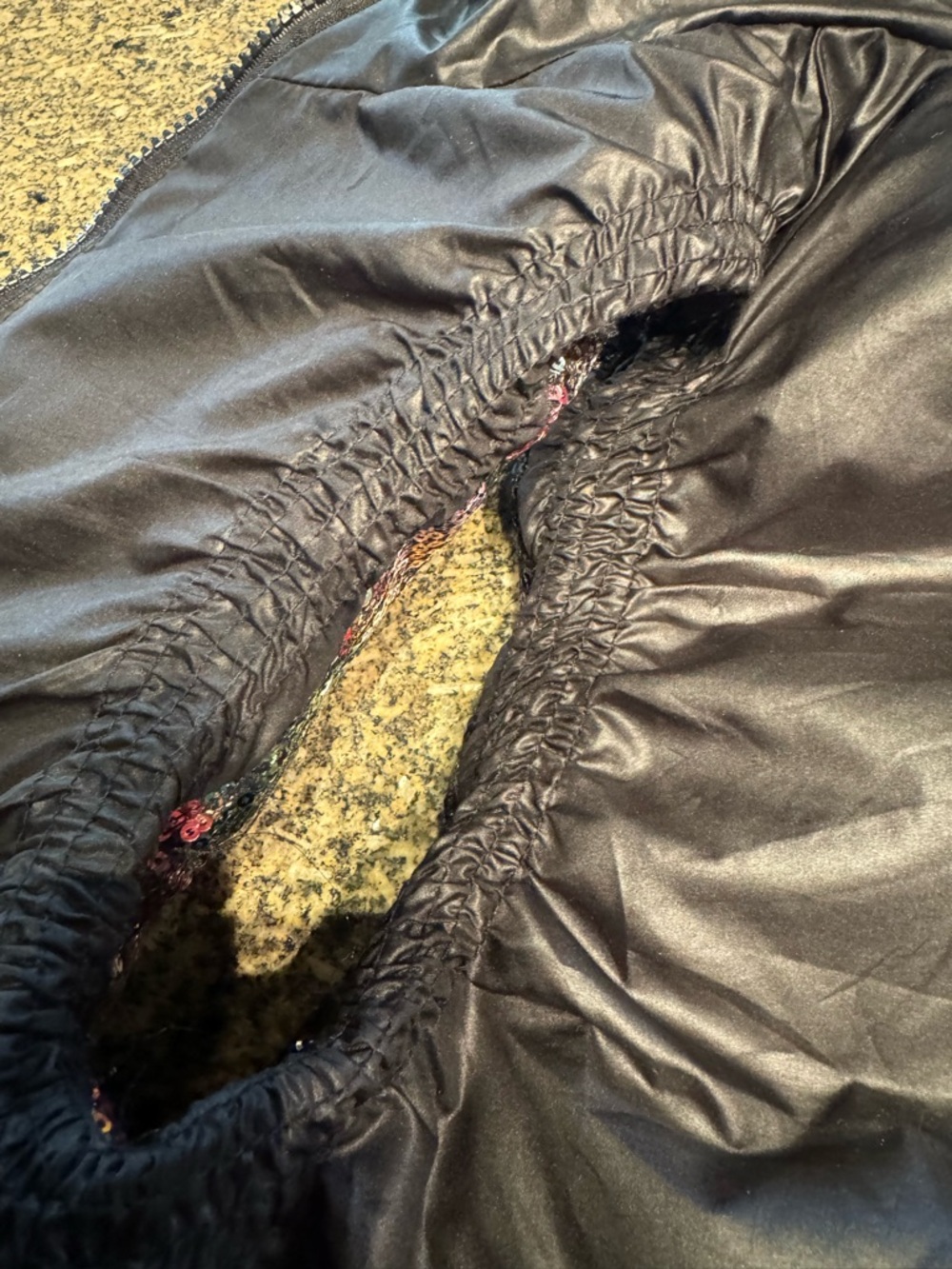 MISS SIXTY down / embroidered and black sequin floral puffer vest with hood - Picture 8 of 8